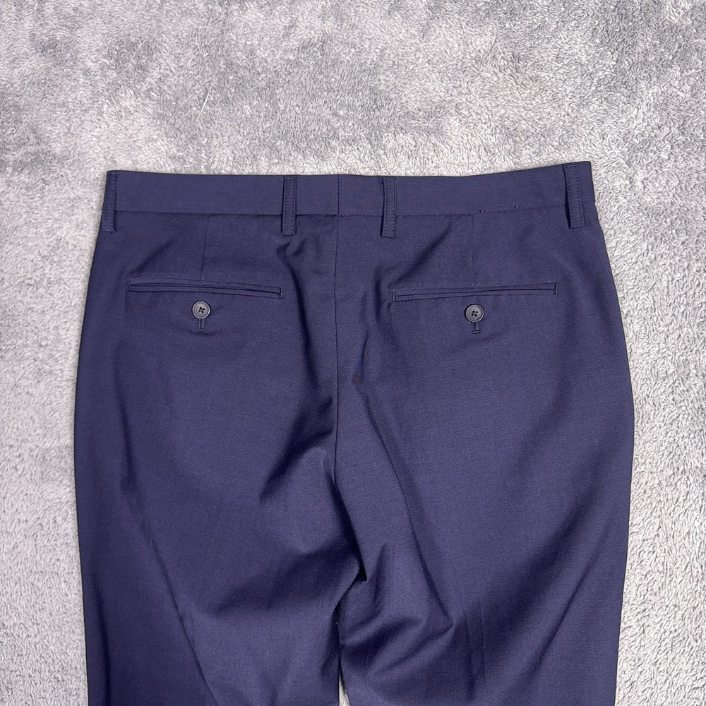 J.Crew Thompson Tapered Dress Pants Mens 32x30 Navy Blue Wool Stretch Chino - Picture 9 of 14